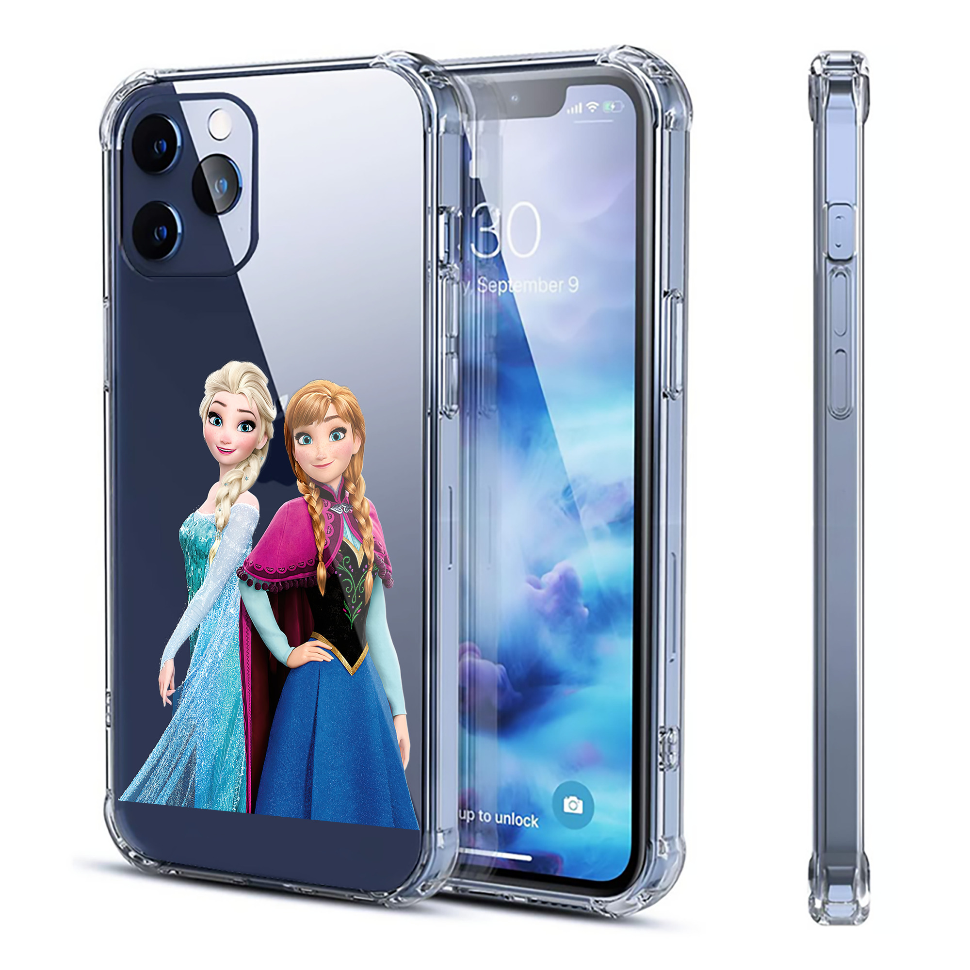（画像用） アナと雪の女王 アンナ エルサ Frozen Anna Elsa 【iPhone 12シリーズ対応】透明スマホケース（クリアソフトケース）